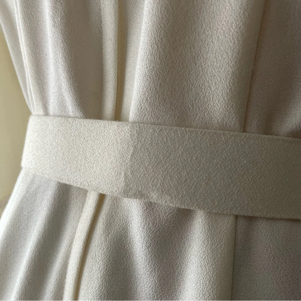 80s Vintage Missy First Montreal Lace Collar Modi Dress Button Down Cream Medium - Picture 11 of 13